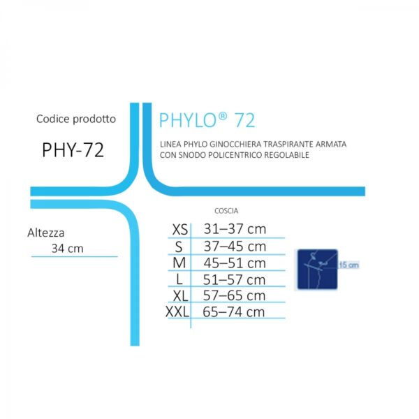 Ginocchiera con snodo policentrico regolabile Phylo 72 FGP