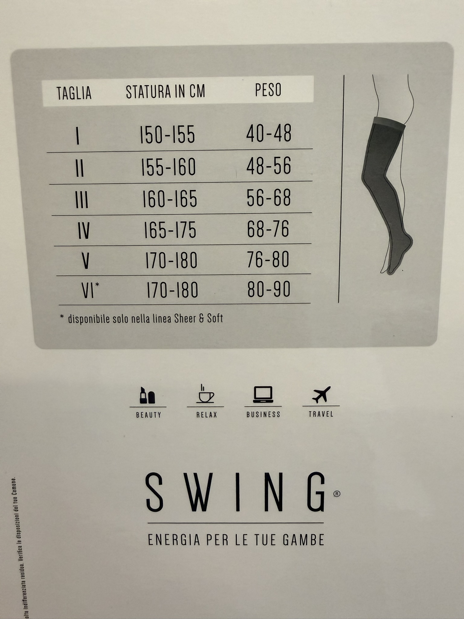 Medi Gambaletti Swing Classic 70den (14mmHg) natural 2 taglie calze Medi